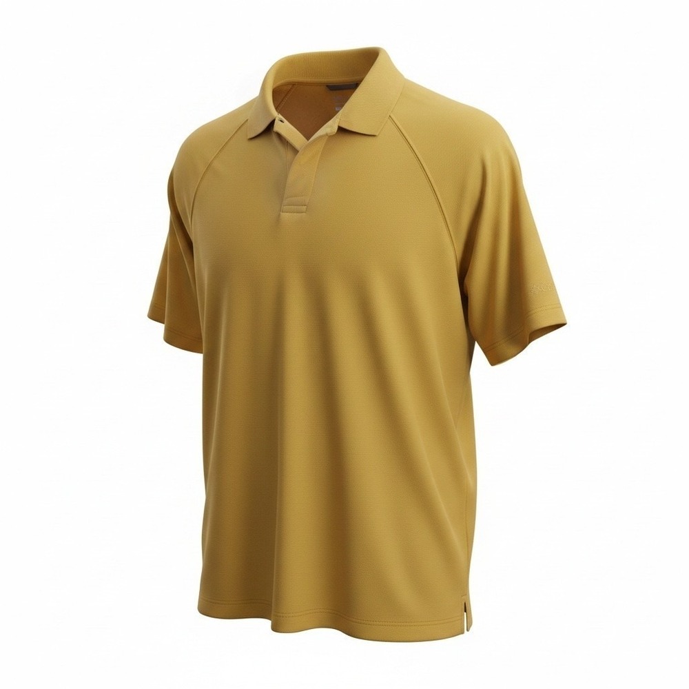 Columbia PFG Terminal Tackle Short Sleeve Polo Performance Fishing Yellow Large